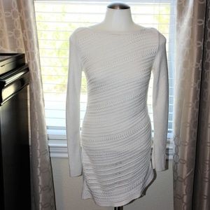 White House Black Market Cream Sweater Dress